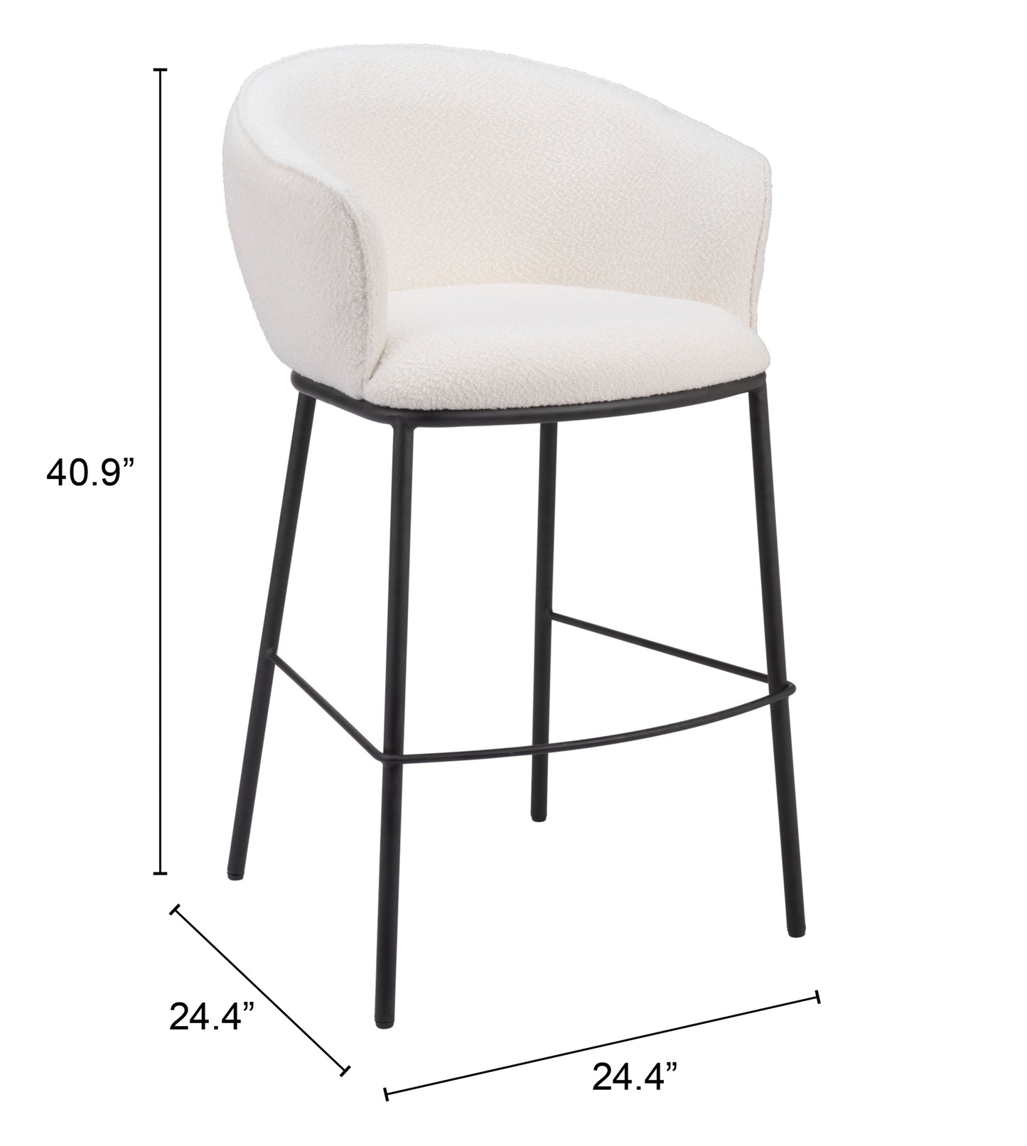 Comfortable Bar Stool with Back – Padded Seat, Elegant Frame