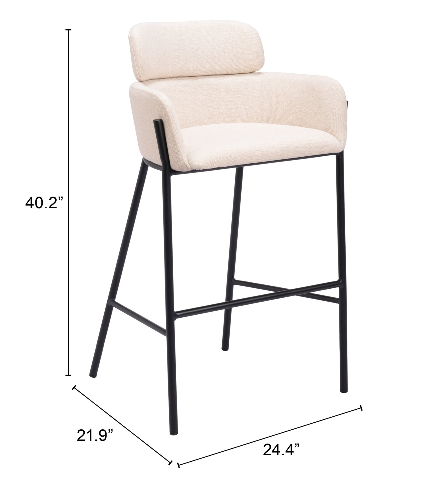 Bar Height Stools – Elegant Beige Seat with Sturdy Legs