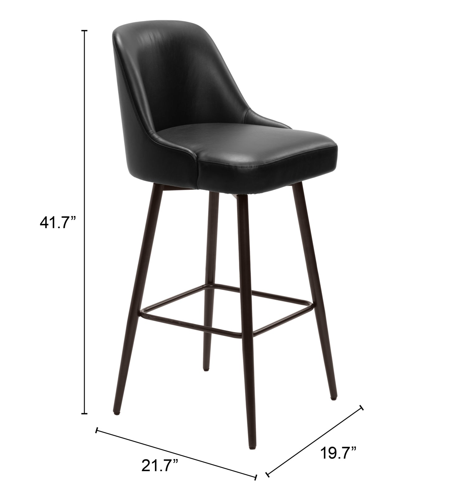 Black Bar Stools – Design with Upholstered Seat