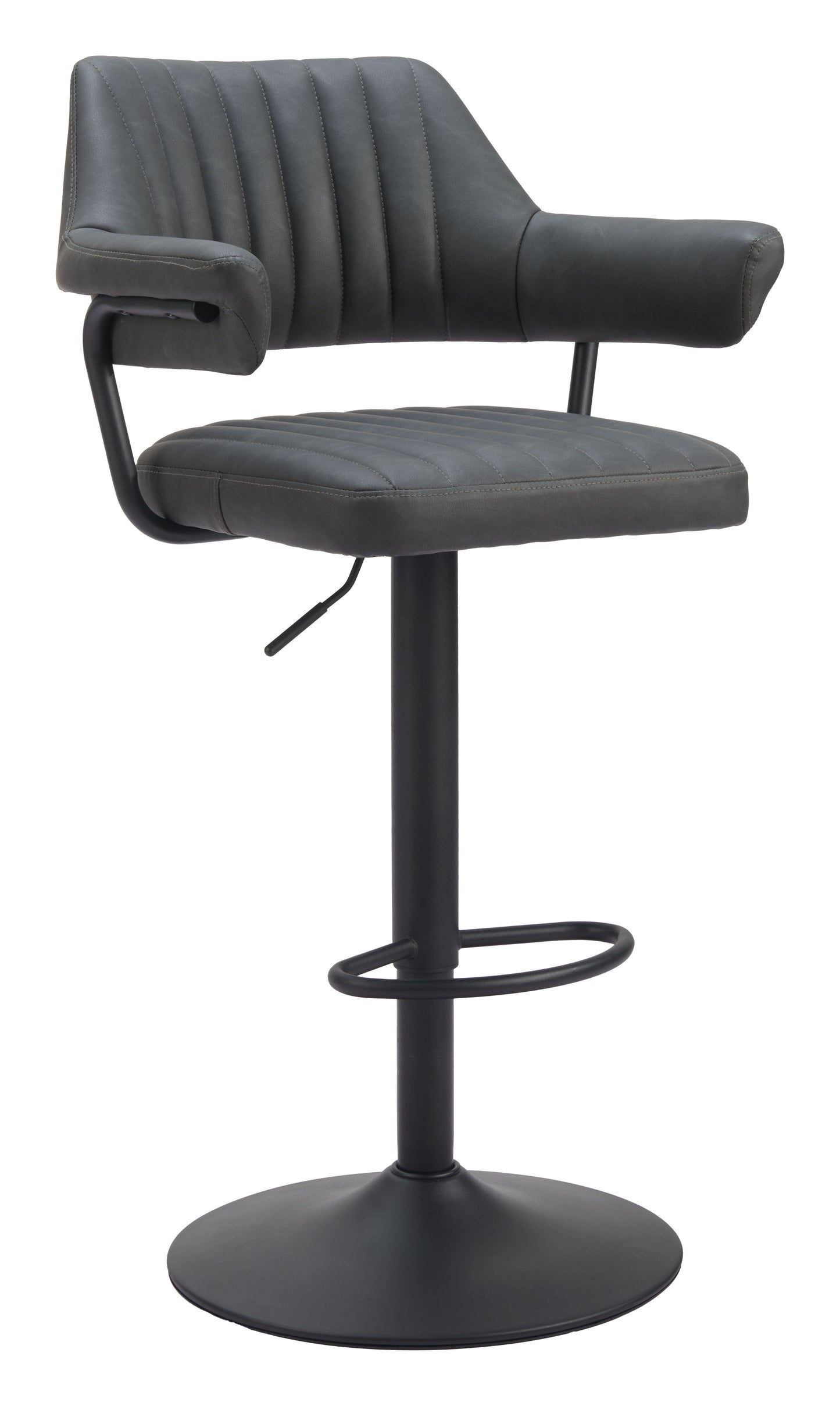 Black Bar Stools – Erret Modern Counter Stool with Gray Seat
