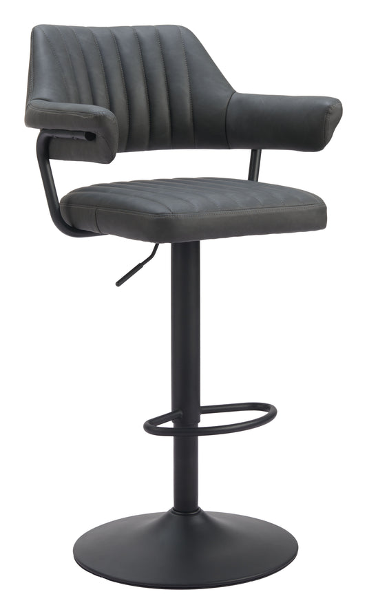 Black Bar Stools – Erret Modern Counter Stool with Gray Seat