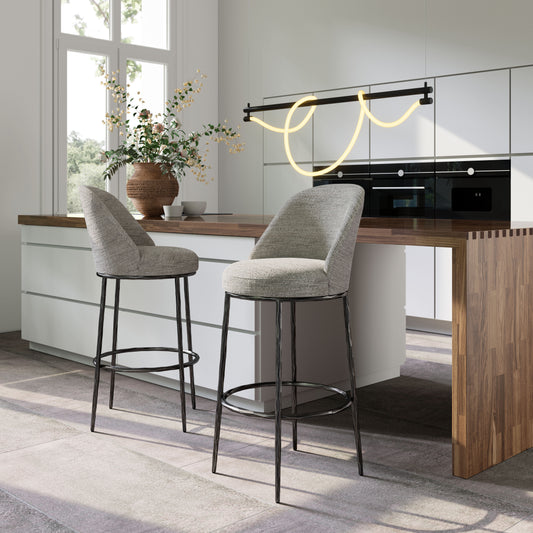 Counter Bar Stools – Nordhavn Gray Seat with Modern Frame