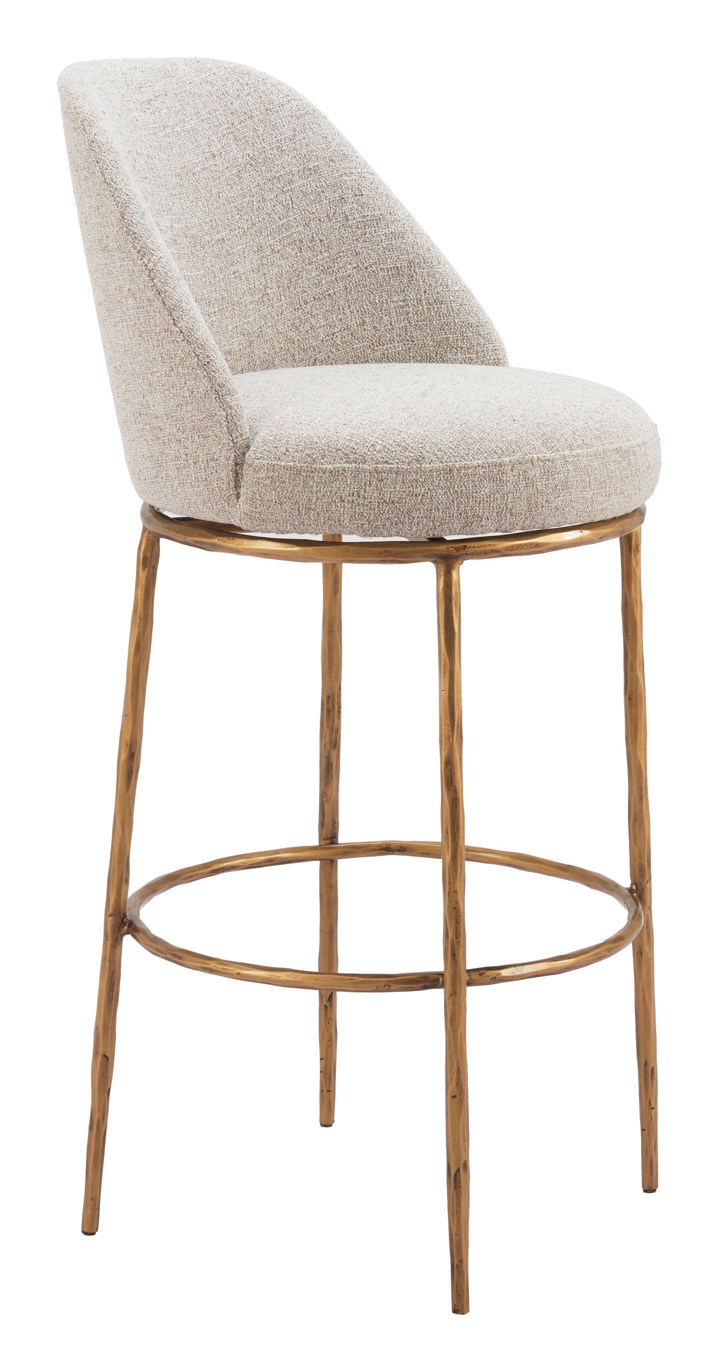 Outdoor Bar Chairs – Beige Seat and Strong Metal Legs