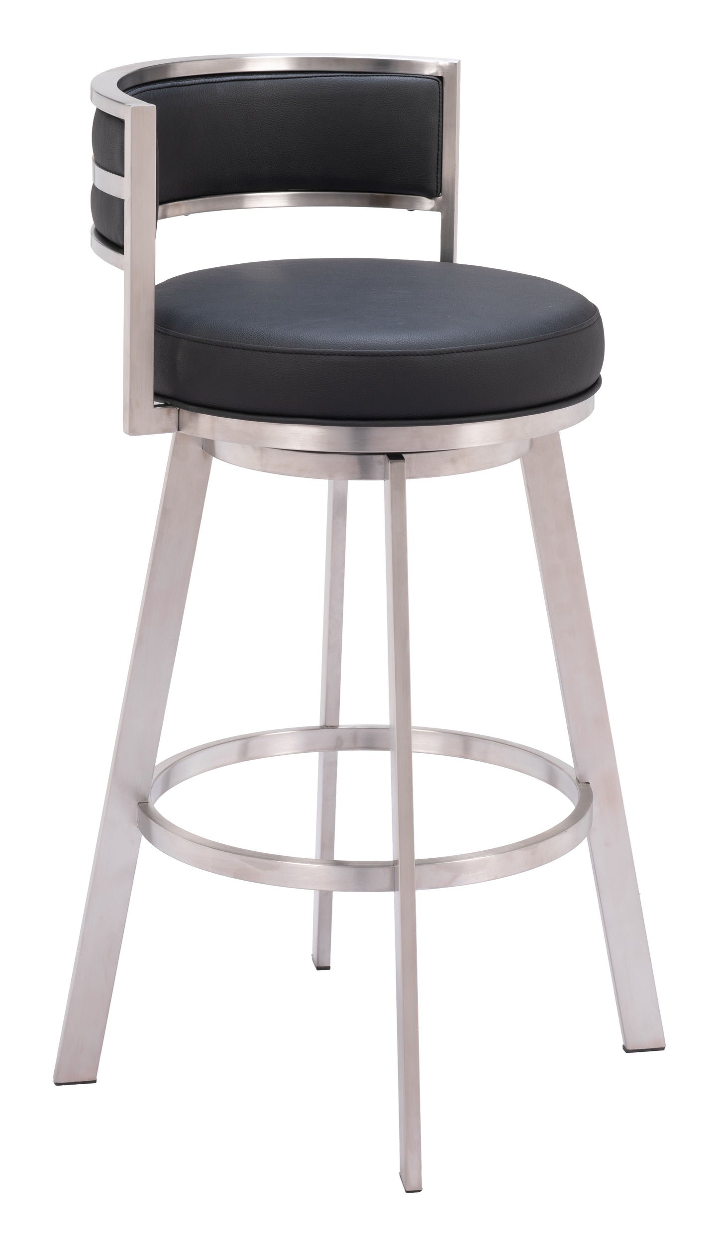 Counter Bar Stools – Swivel Design with Footrest in Black