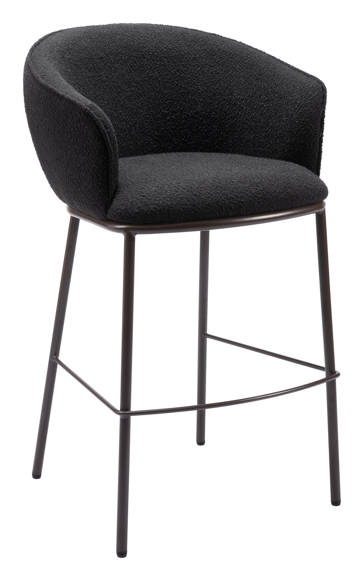 Counter Height Bar Stools – Essen Black Faux Leather with Bronze Legs