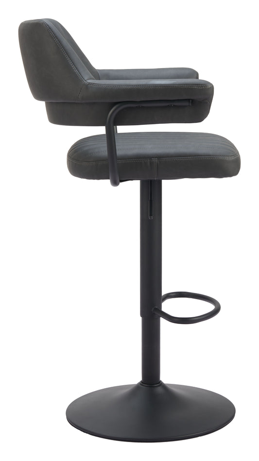 Black Bar Stools – Erret Modern Counter Stool with Gray Seat
