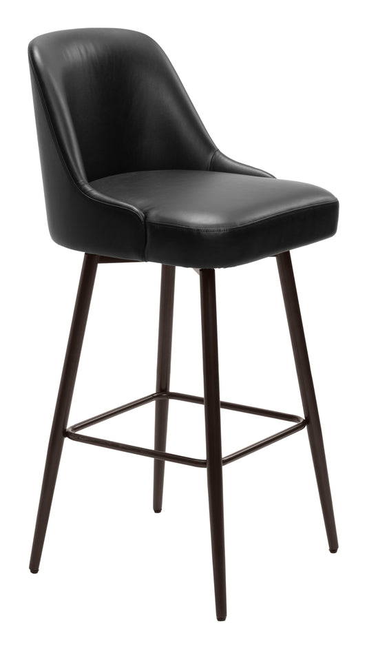 Black Bar Stools – Design with Upholstered Seat