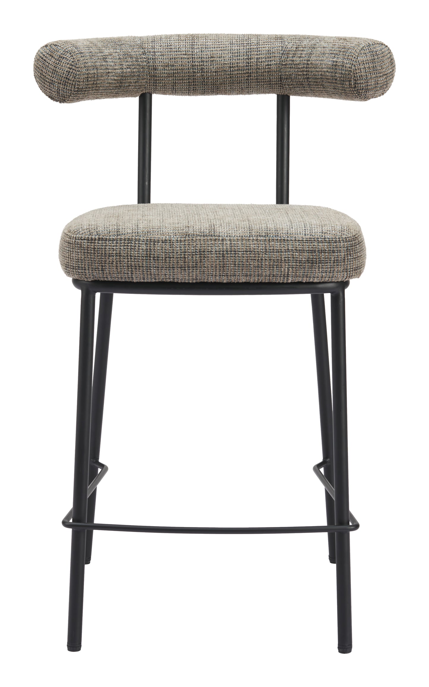 Kede Counter Stool in Green Tweed – Modern Chenille Fabric Kitchen & Bar Chair