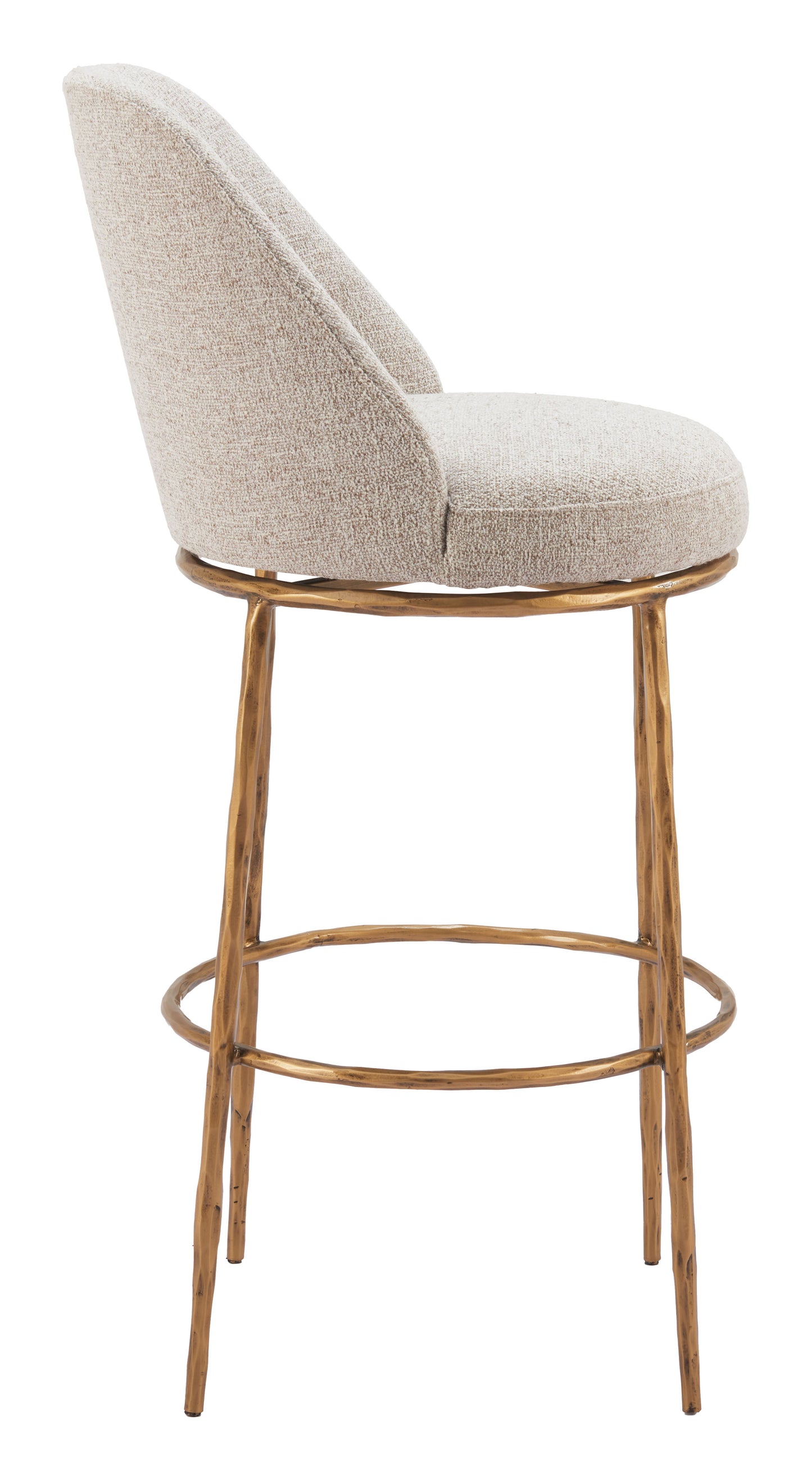 Outdoor Bar Chairs – Beige Seat and Strong Metal Legs
