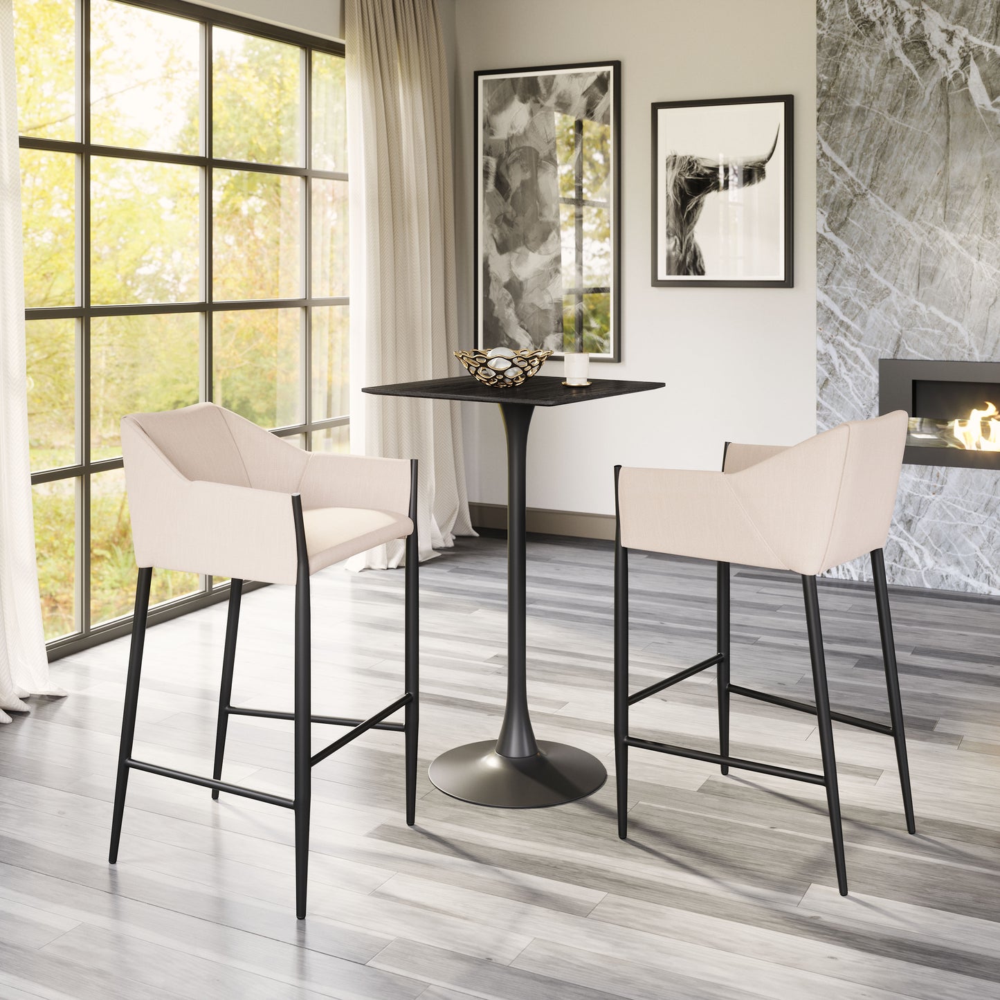 Kitchen Stools – Elegant Beige Seat with Contemporary Style