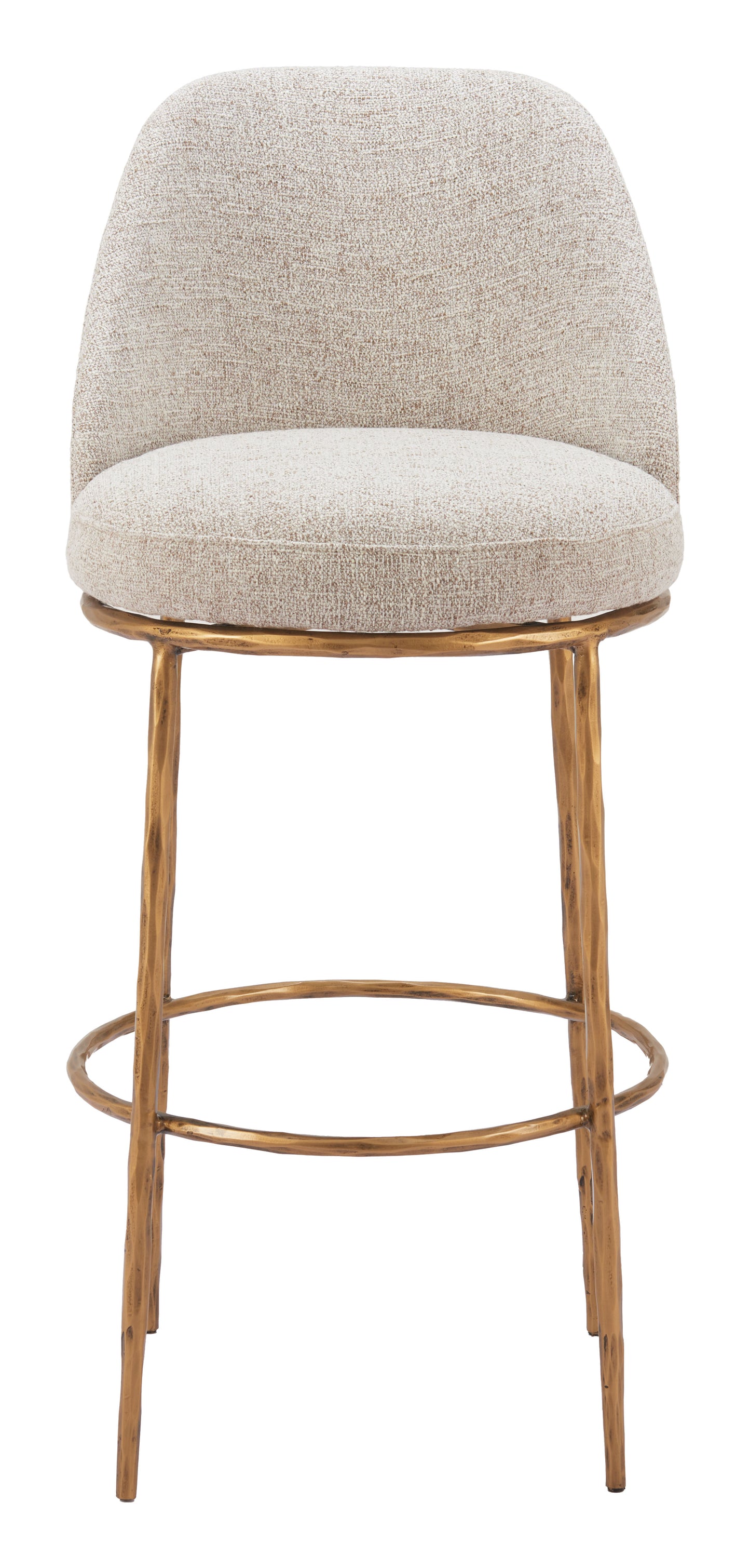 Outdoor Bar Chairs – Beige Seat and Strong Metal Legs