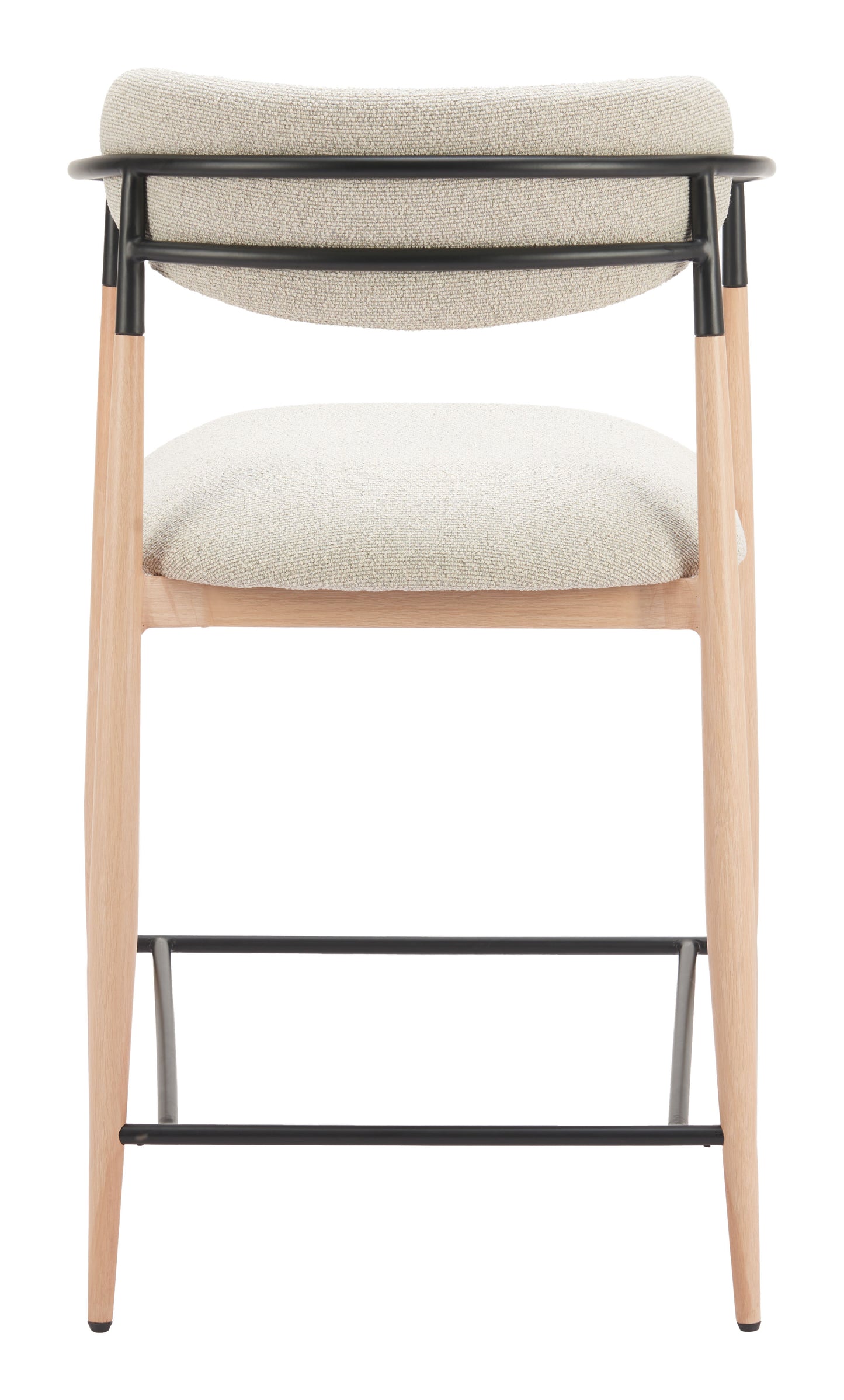Equinox Counter Stool in Oyster Gray & Natural – Modern Upholstered Bar Chair