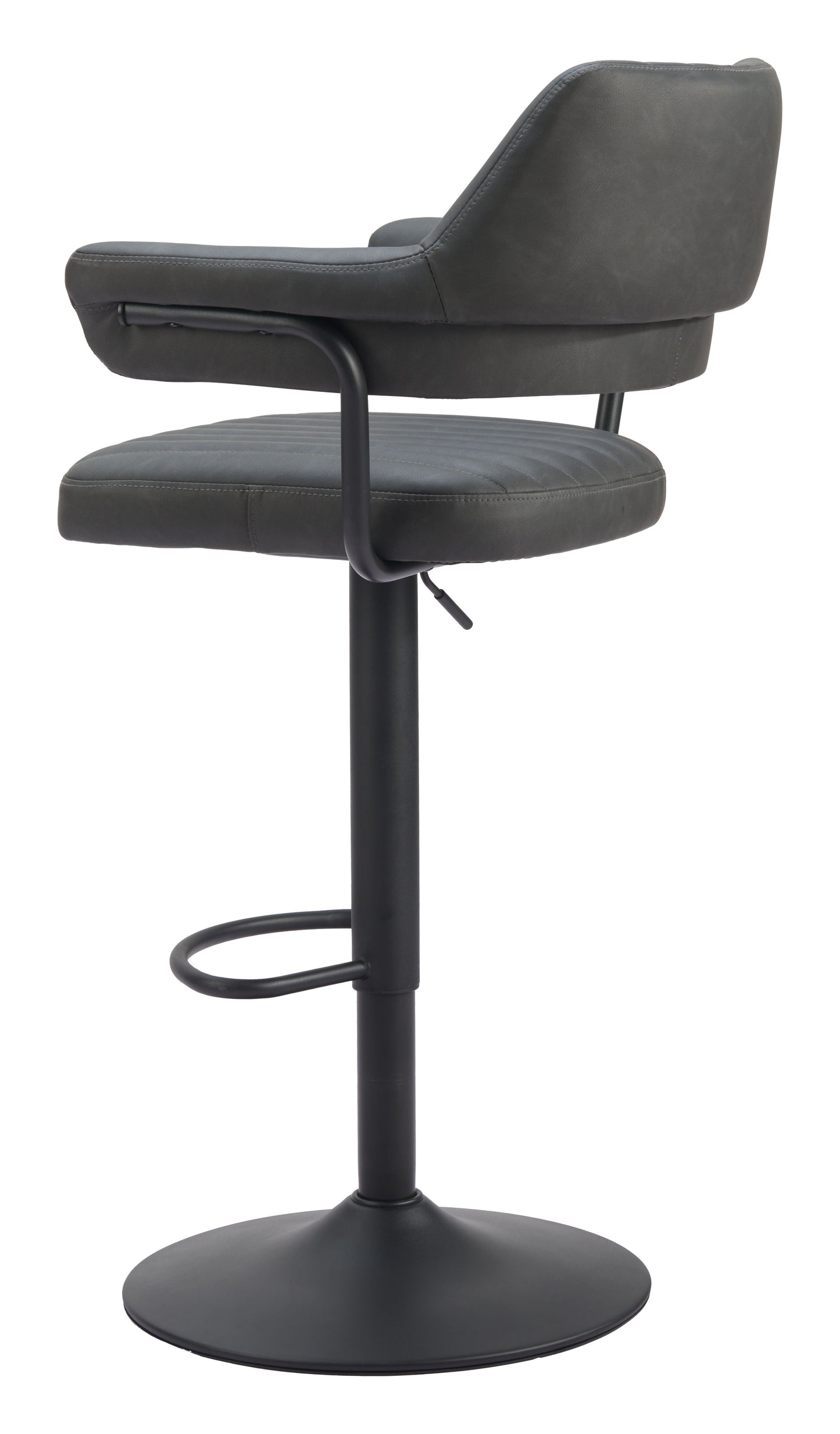 Black Bar Stools – Erret Modern Counter Stool with Gray Seat