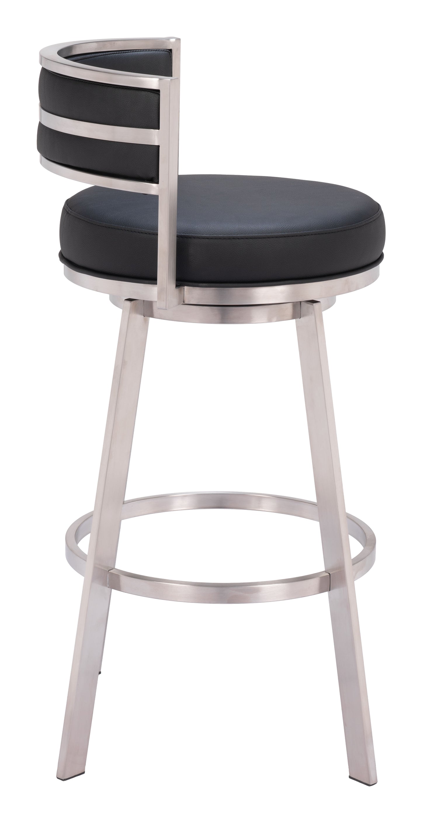 Counter Bar Stools – Swivel Design with Footrest in Black