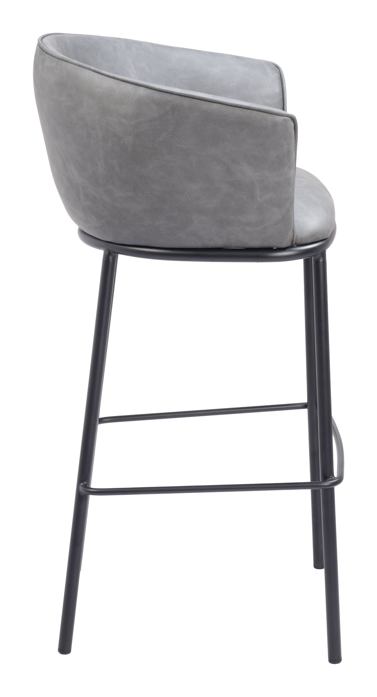 Counter Height Bar Stools – Garston Gray Seat with Black Metal Legs