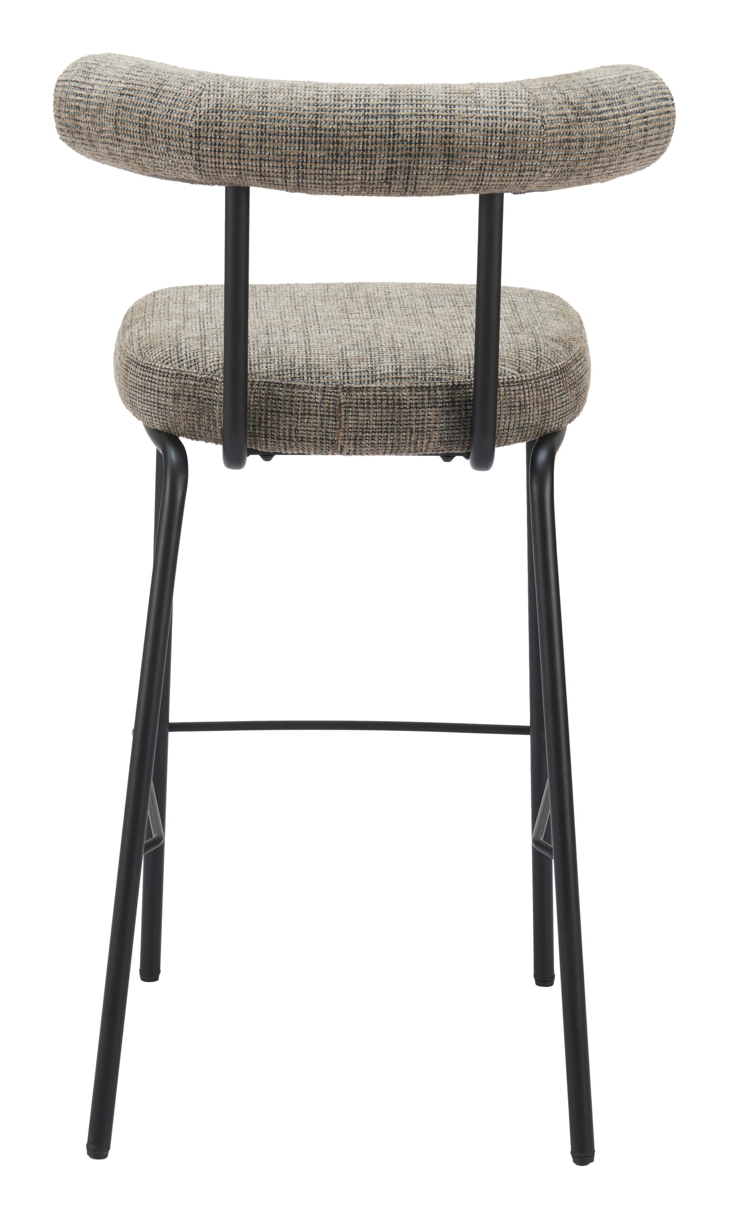 Outdoor Bar Stools – Upholstered Green Seat with Sleek Metal Base