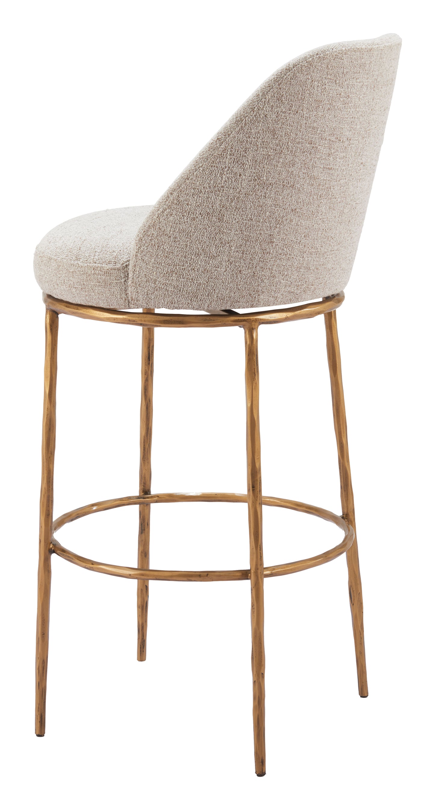 Outdoor Bar Chairs – Beige Seat and Strong Metal Legs