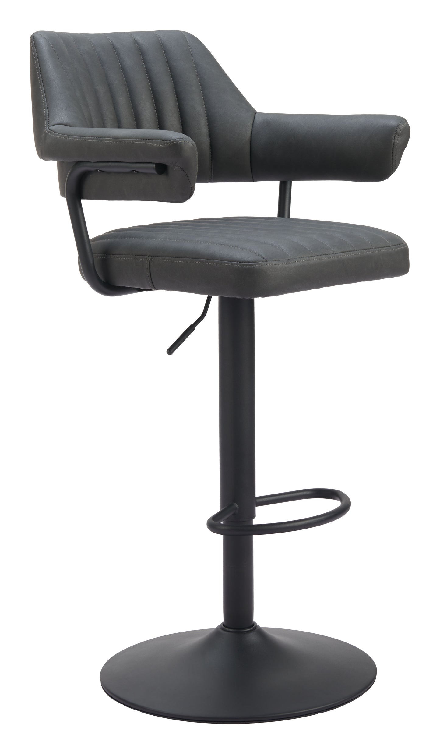 Black Bar Stools – Erret Modern Counter Stool with Gray Seat