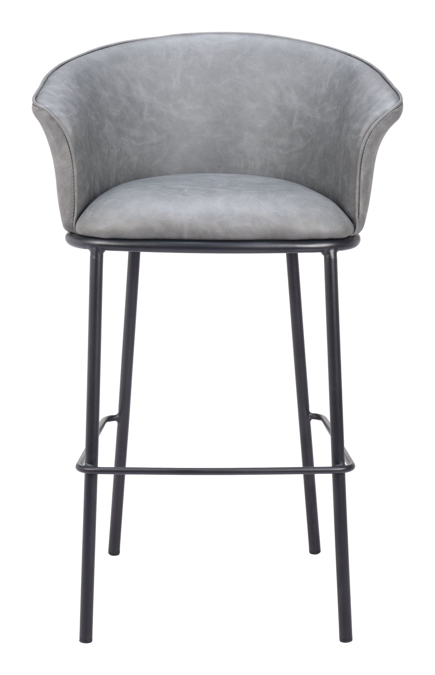 Counter Height Bar Stools – Garston Gray Seat with Black Metal Legs