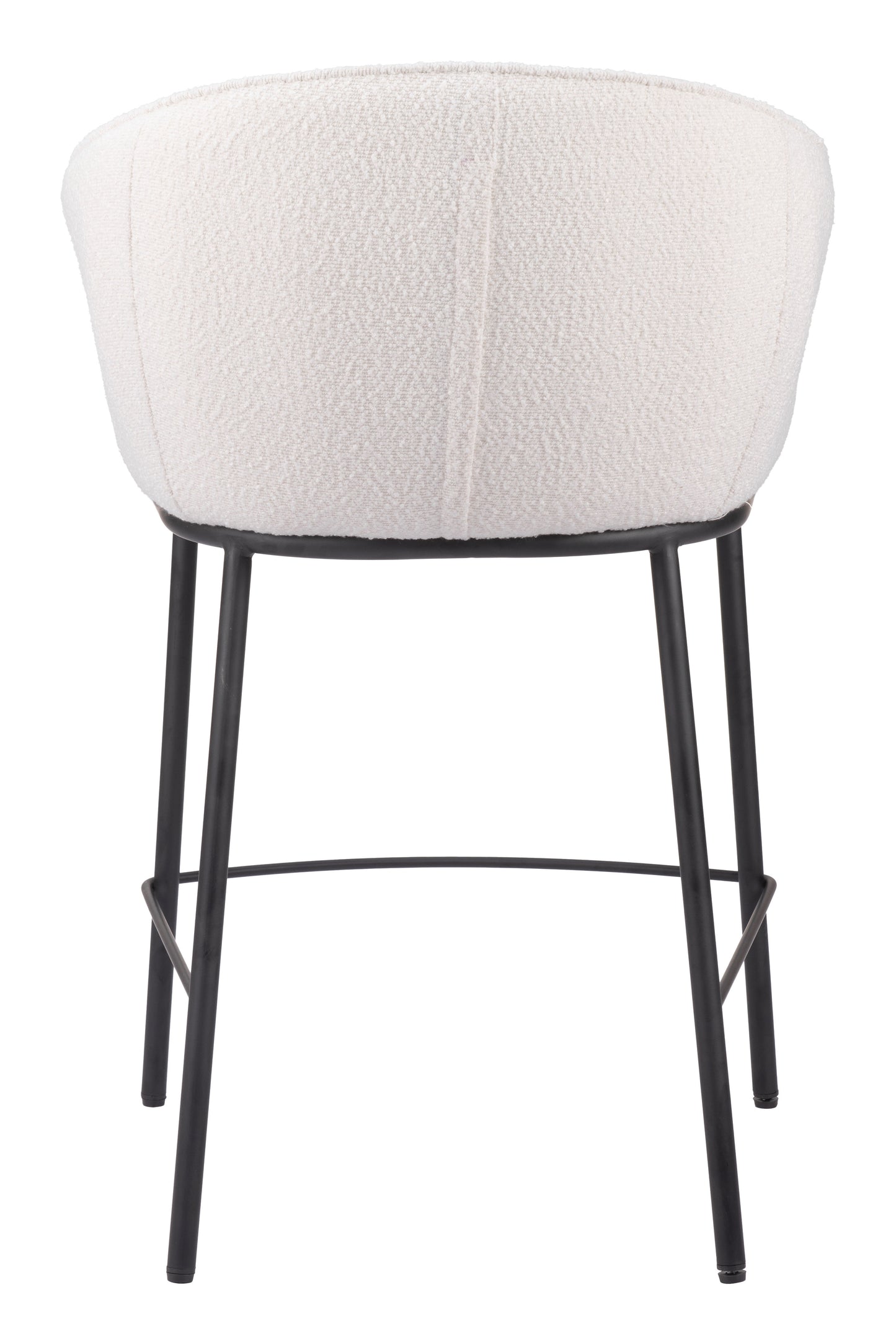 Essen Counter Stool in Ivory – Modern Teddy Fabric Bar Chair