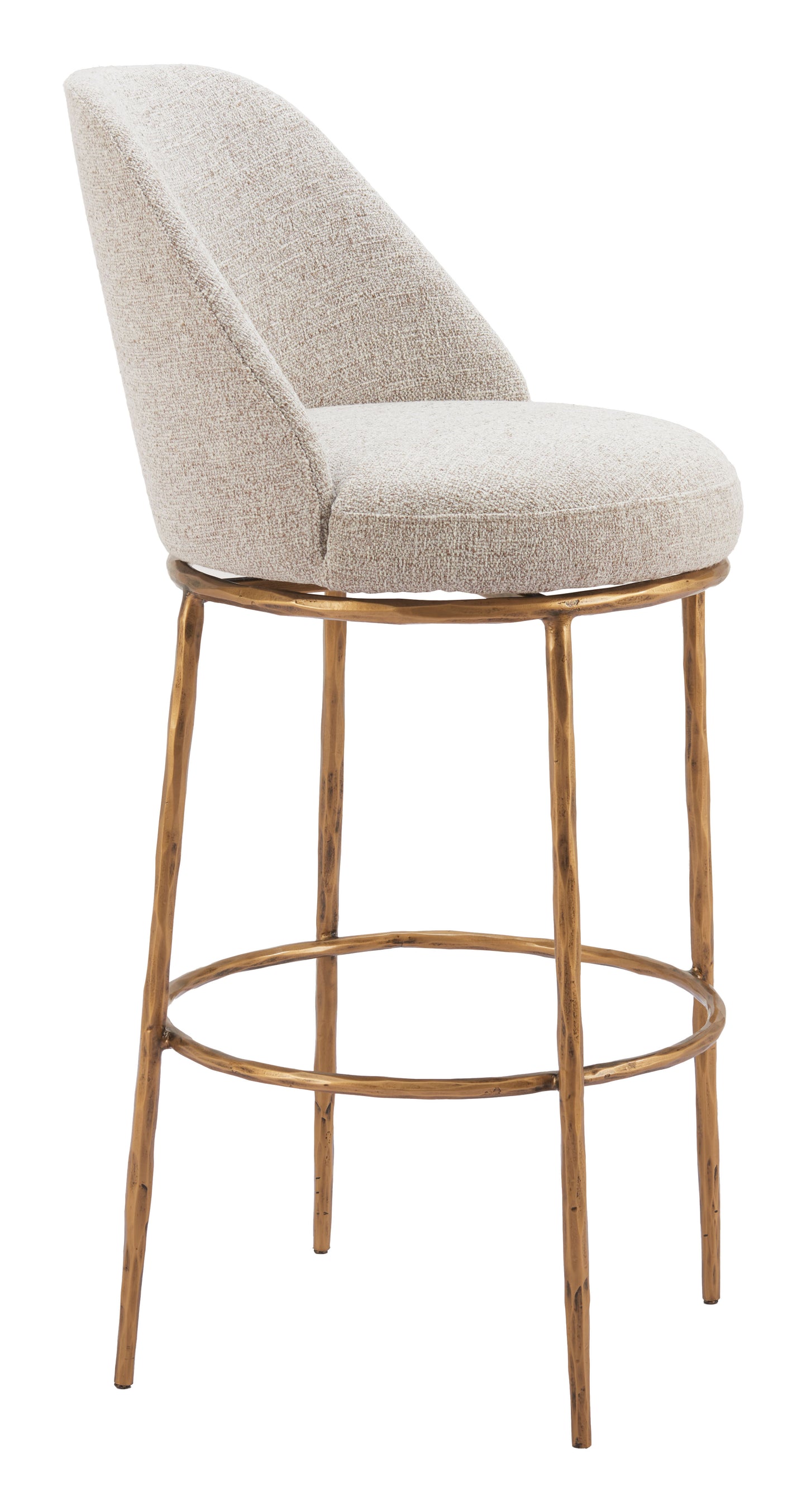 Outdoor Bar Chairs – Beige Seat and Strong Metal Legs