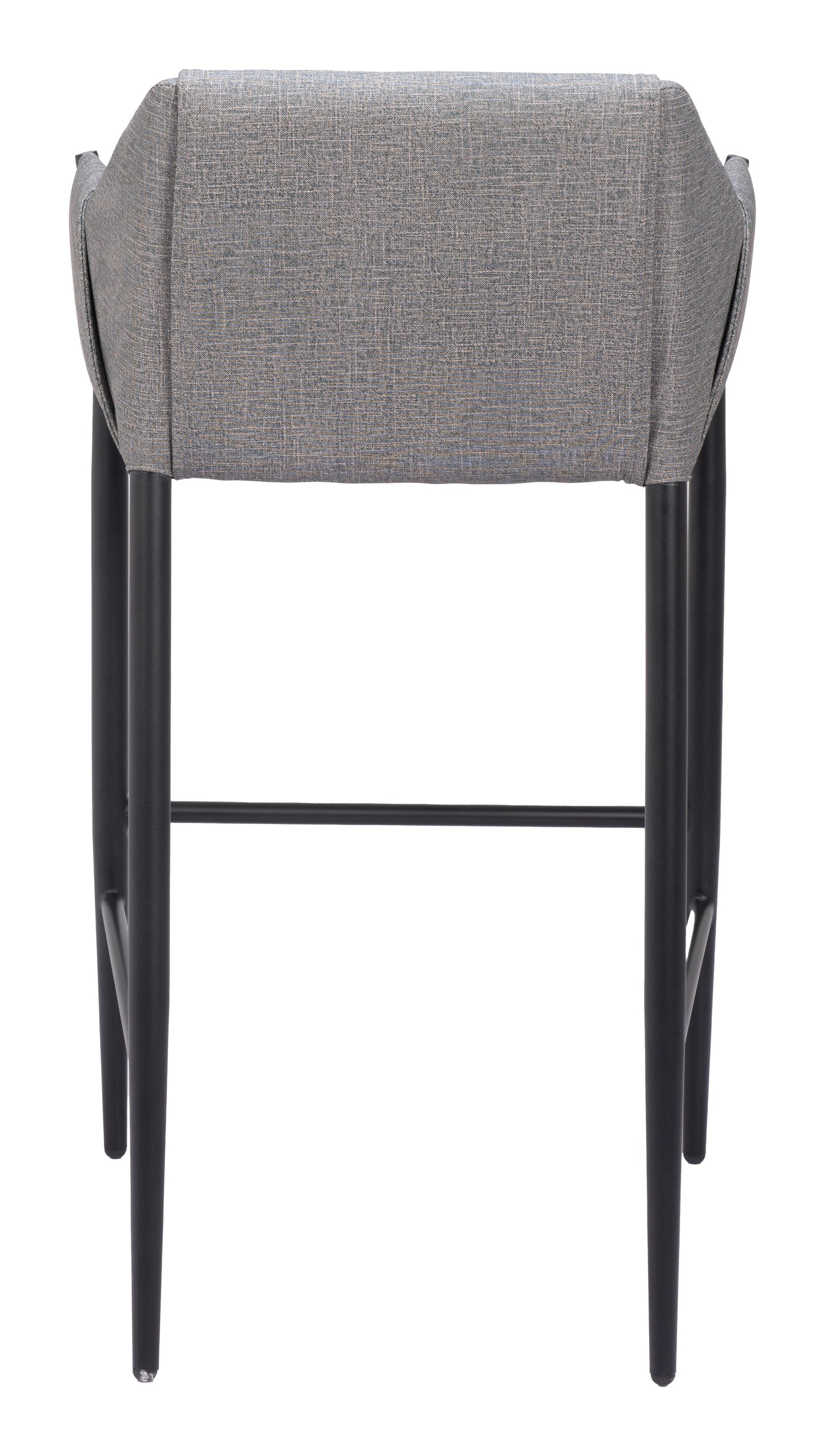 Grey Bar Stools – Counter Height with Upholstered Seat & Wooden Legs