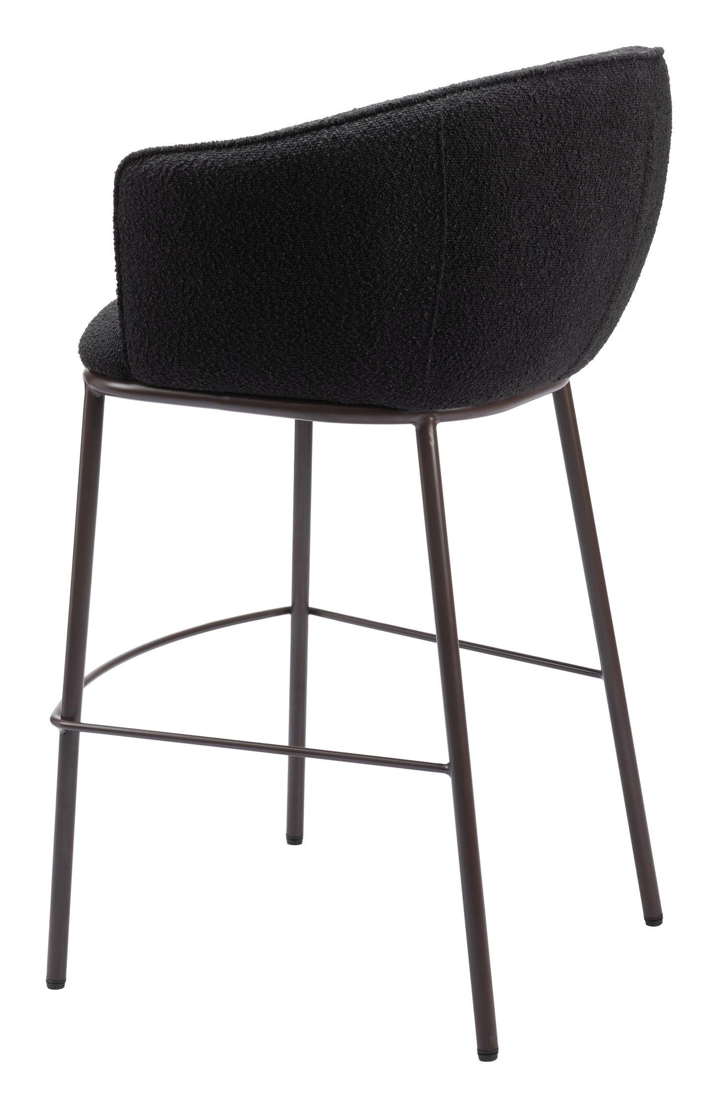 Counter Height Bar Stools – Essen Black Faux Leather with Bronze Legs