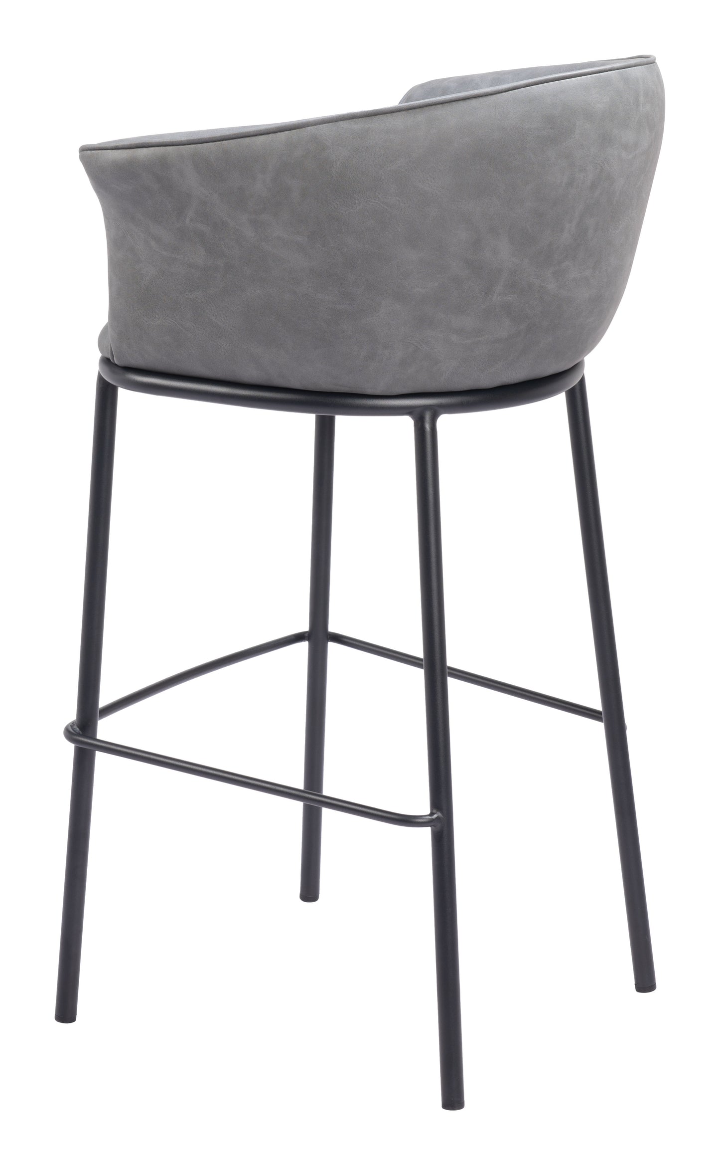 Counter Height Bar Stools – Garston Gray Seat with Black Metal Legs