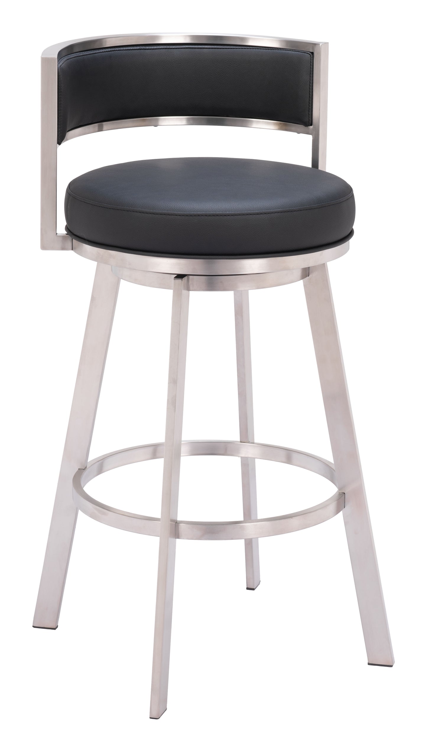 Counter Bar Stools – Swivel Design with Footrest in Black