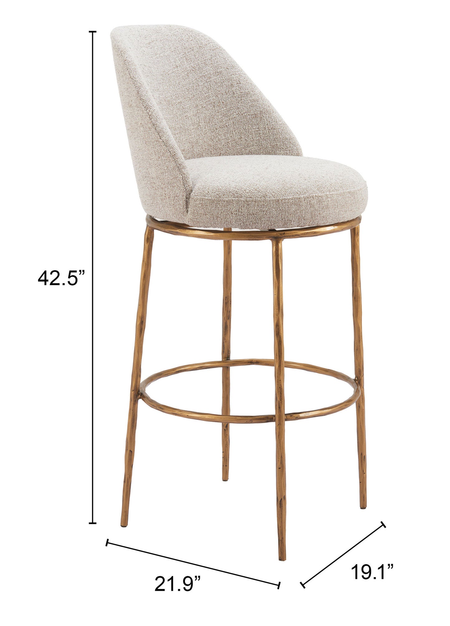 Outdoor Bar Chairs – Beige Seat and Strong Metal Legs