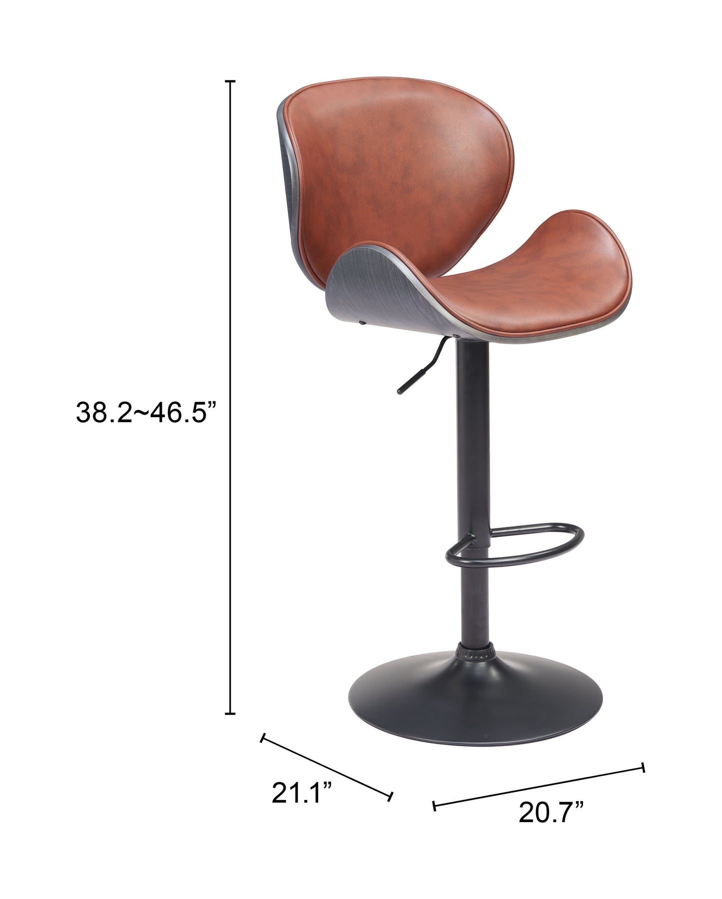 Bar Stools –Meyane Upholstered Seat & Matte Black Base