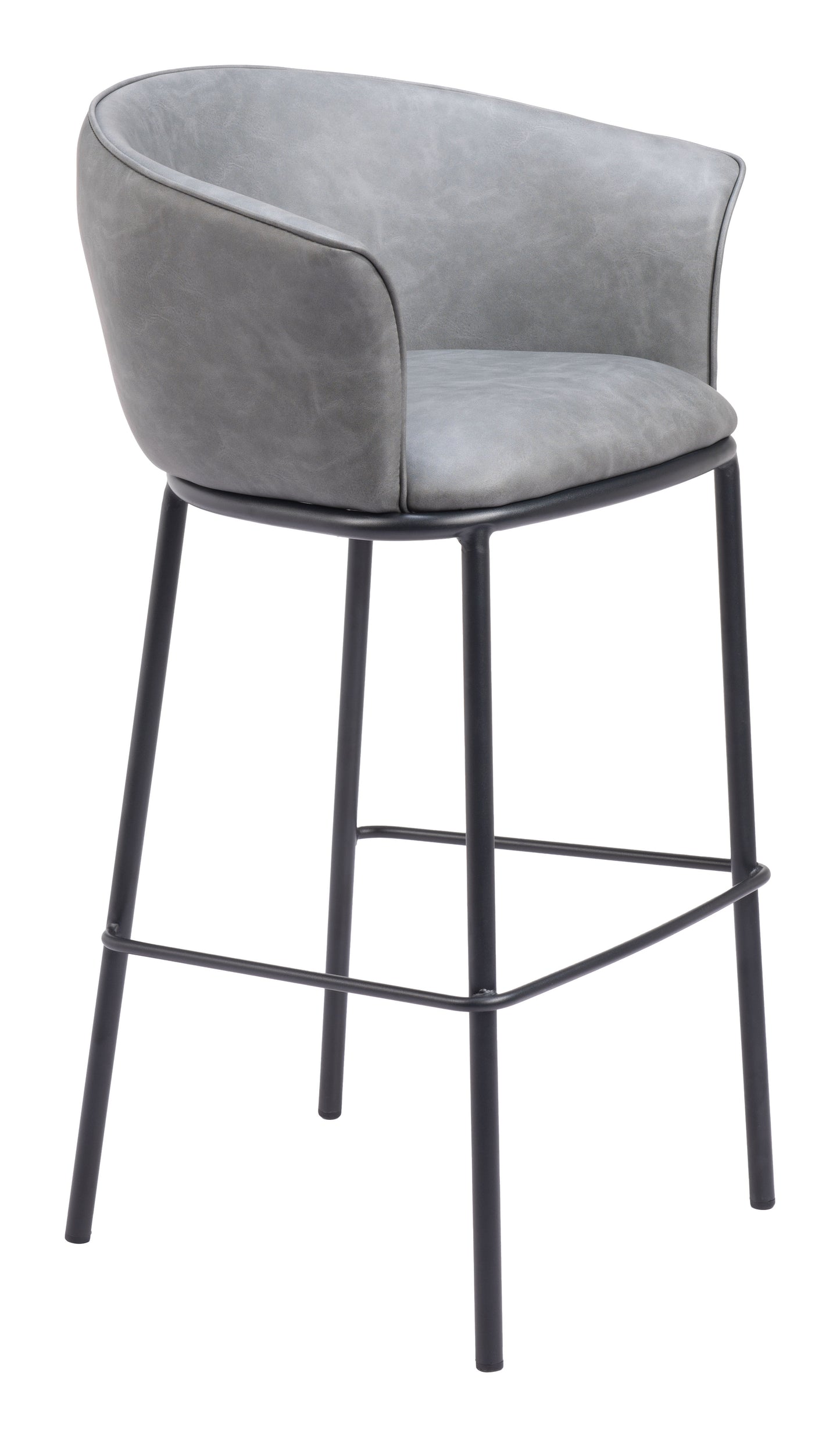 Counter Height Bar Stools – Garston Gray Seat with Black Metal Legs