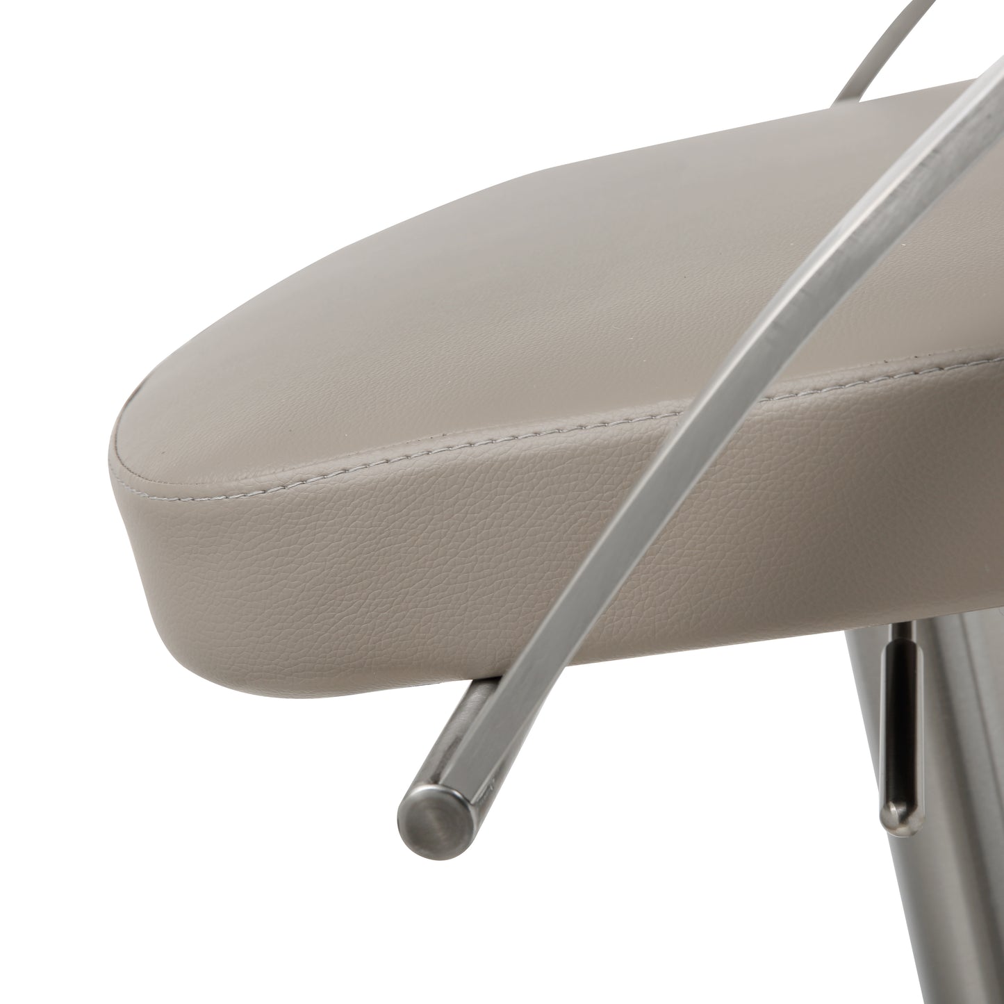 Elegant Zuri Bar Stool with Curved Stainless Steel Armrests