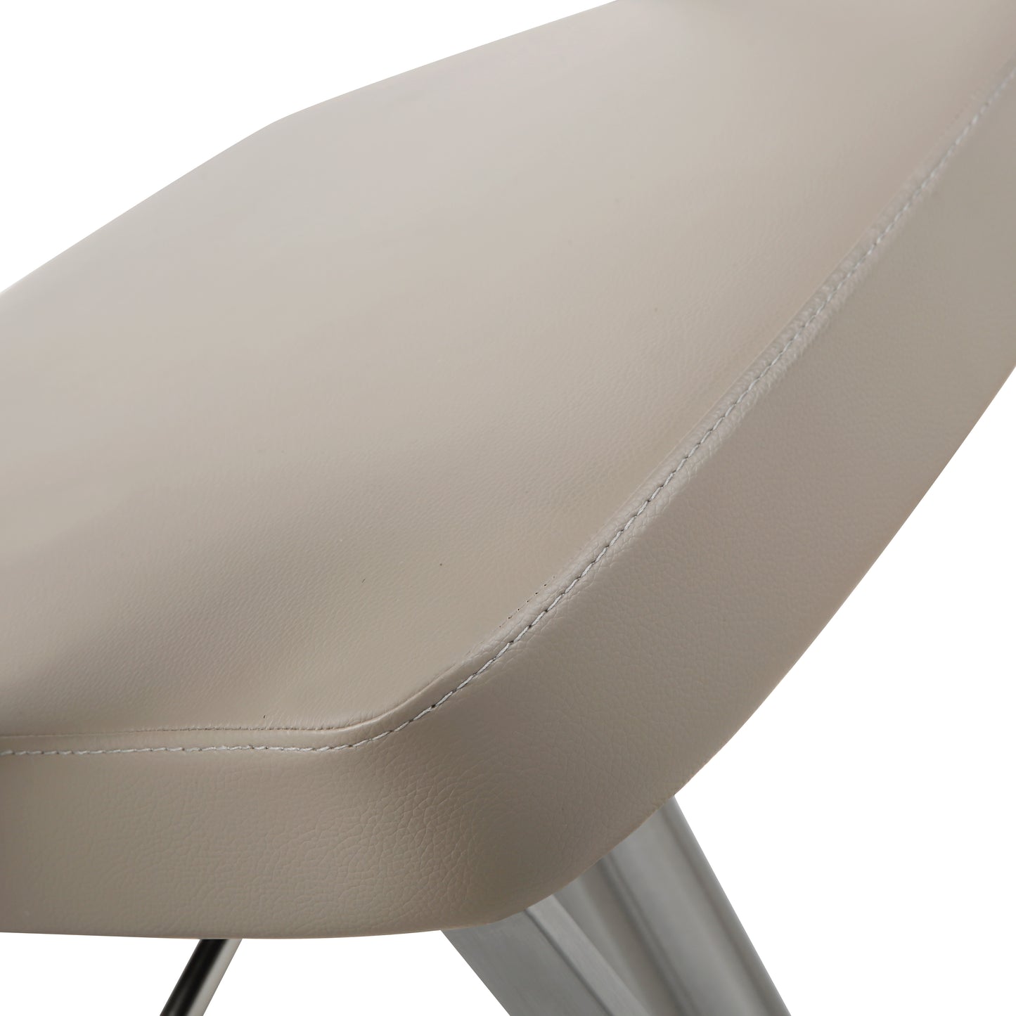 Elegant Zuri Bar Stool with Curved Stainless Steel Armrests