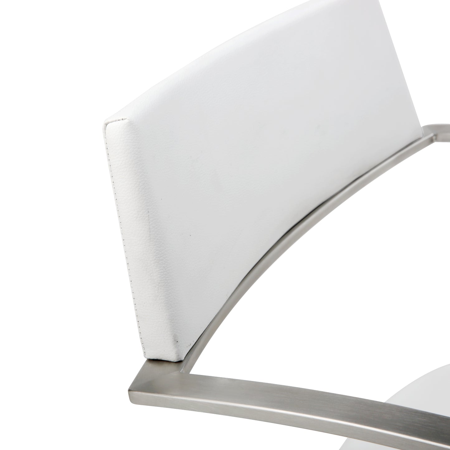 Elegant Zuri Bar Stool with Curved Stainless Steel Armrests