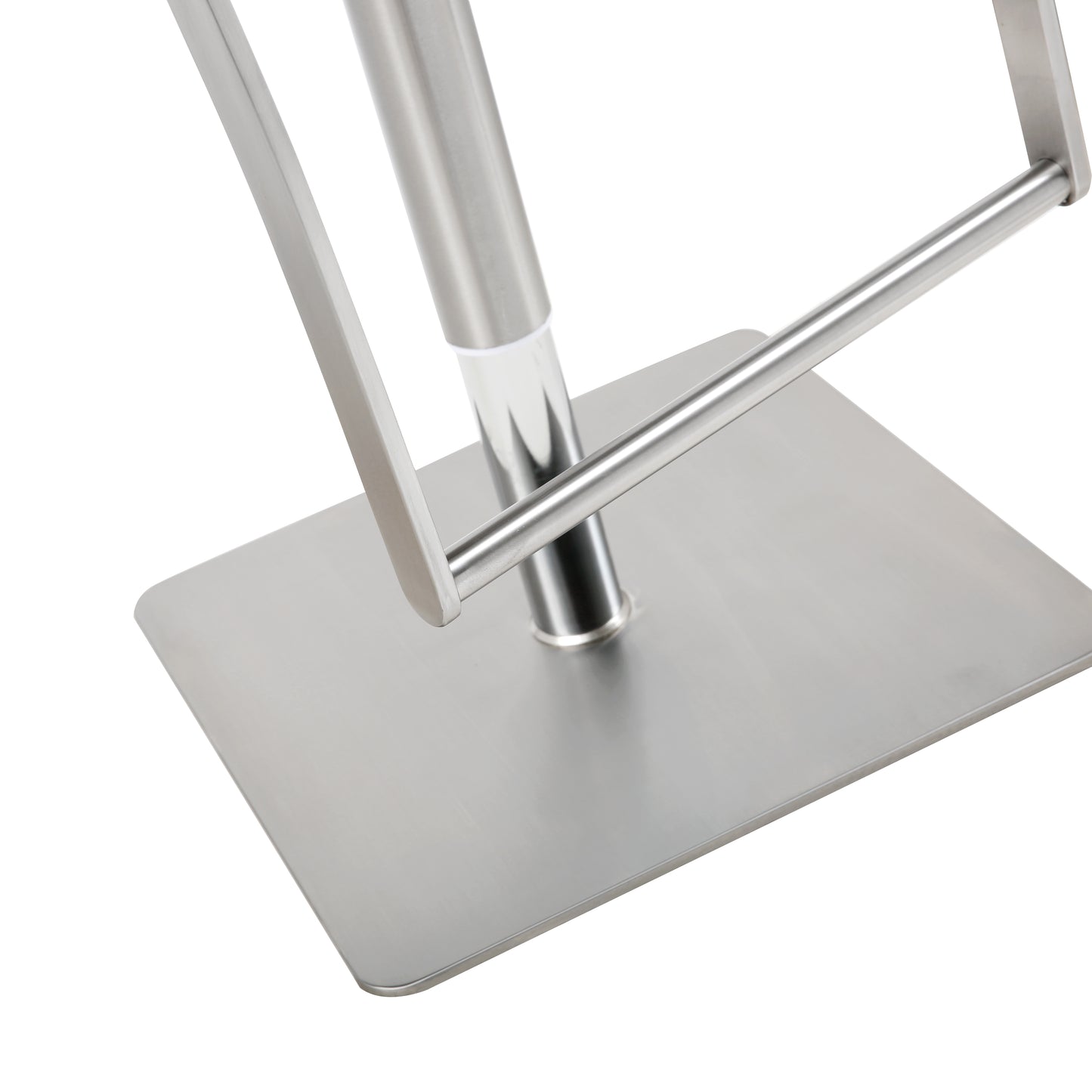 Elegant Zuri Bar Stool with Curved Stainless Steel Armrests
