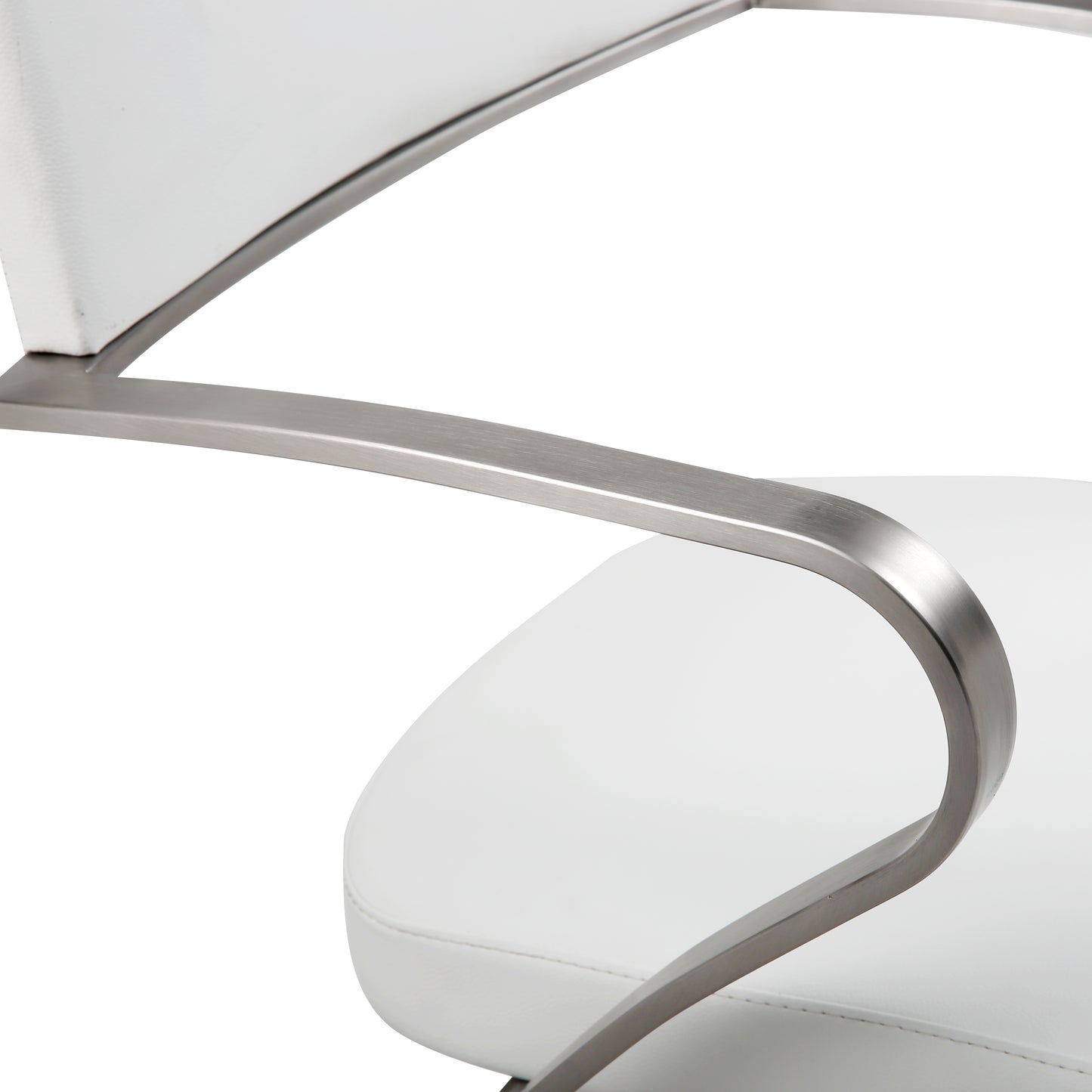 Elegant Zuri Bar Stool with Curved Stainless Steel Armrests