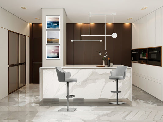 Kitchen Bar Stool – Upholstered in Faux Leather or Velvet