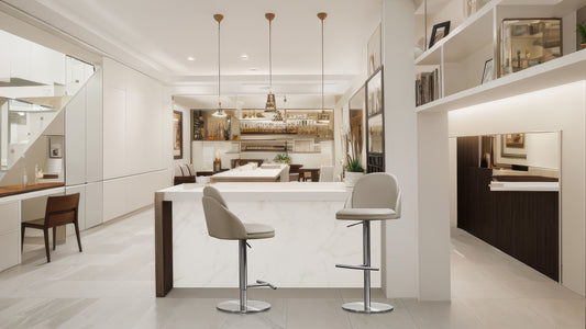Bar Stool with Back – Seat & Chrome Footrest