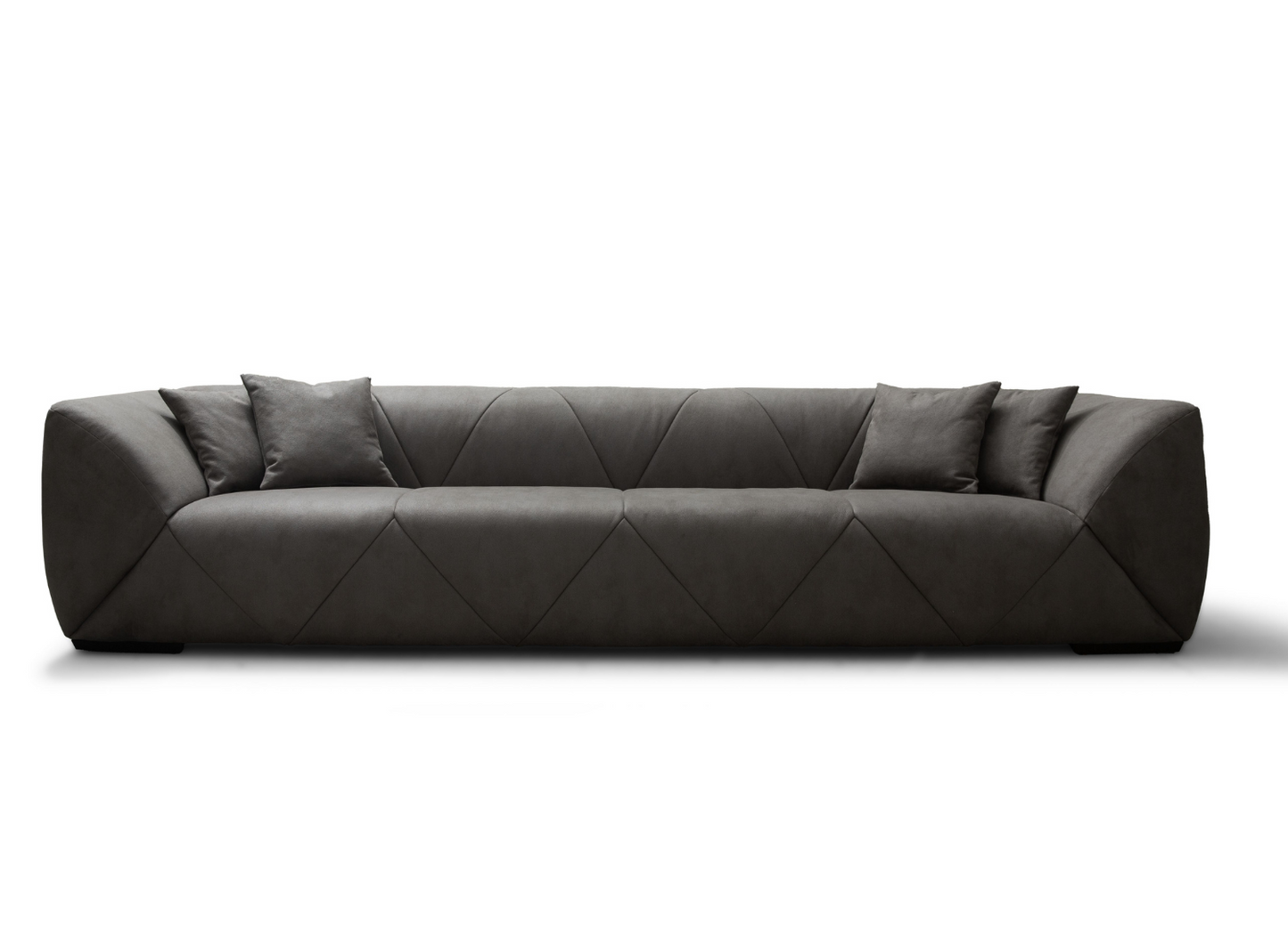 Quarry Sofa in Quilted Dark Grey Nubuk & Black by Whiteline Modern Living