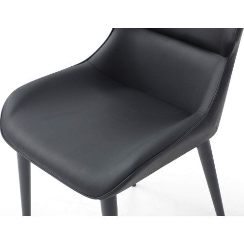 Morocco Dining Chair in Black Eco Leather & Black Sanded Steel by Whiteline Modern Living