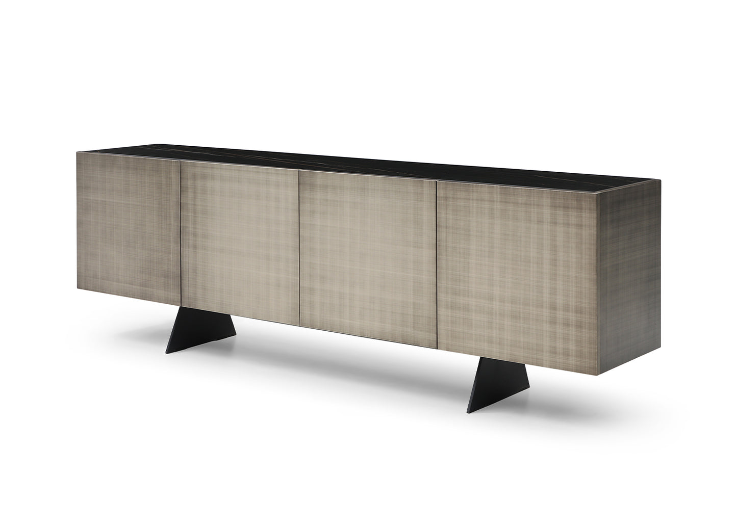 Raul Buffet in Ceramic Top, Brushed Bronze Wood & Black Metal by Whiteline Modern Living