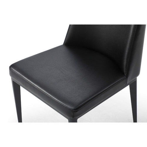 Carrie Dining Chair in Light Grey Eco Leather & Sanded Black Steel by Whiteline Modern Living