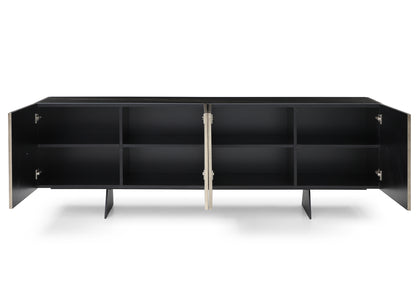 Raul Buffet in Ceramic Top, Brushed Bronze Wood & Black Metal by Whiteline Modern Living