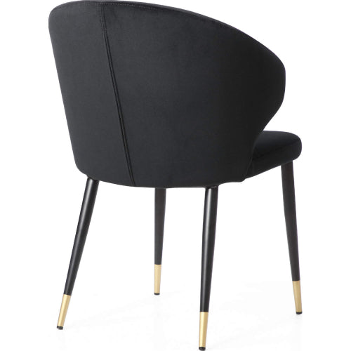 Gracie Dining Chair in Black Velvet, Black Steel & Gold by Whiteline Modern Living