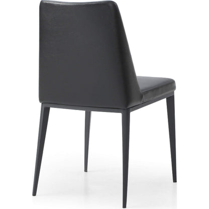 Carrie Dining Chair in Light Grey Eco Leather & Sanded Black Steel by Whiteline Modern Living