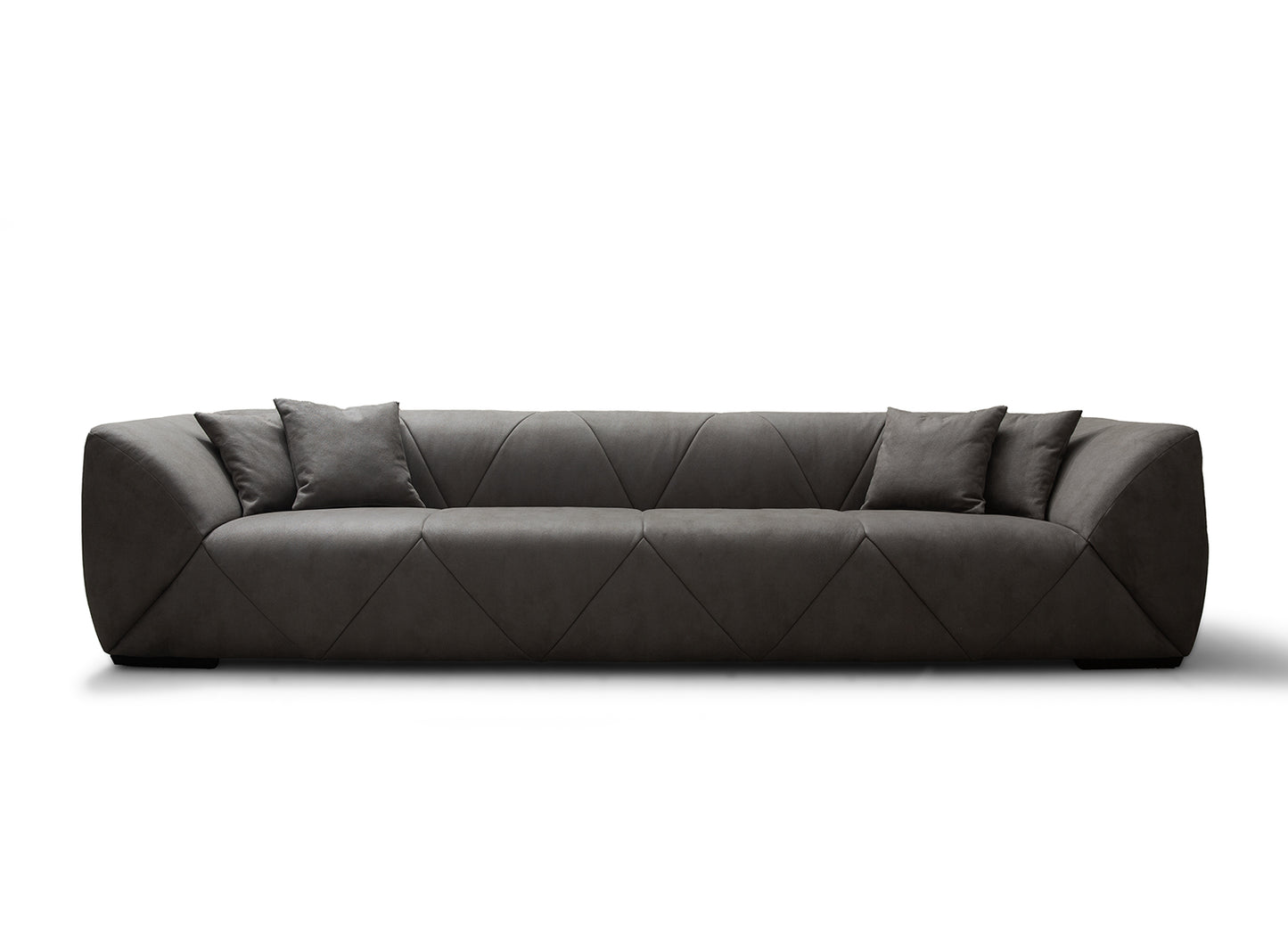 Quarry Sofa in Quilted Dark Grey Nubuk & Black by Whiteline Modern Living