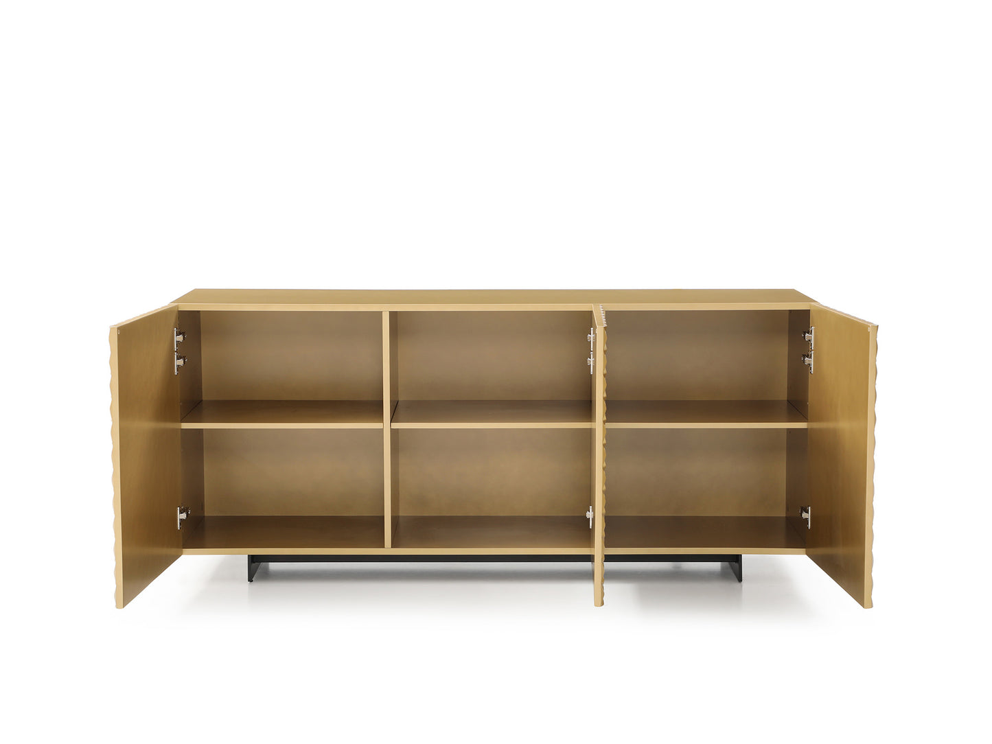 Harper 70" Buffet in Geometric High Gloss Gold & Black Metal by Whiteline Modern Living