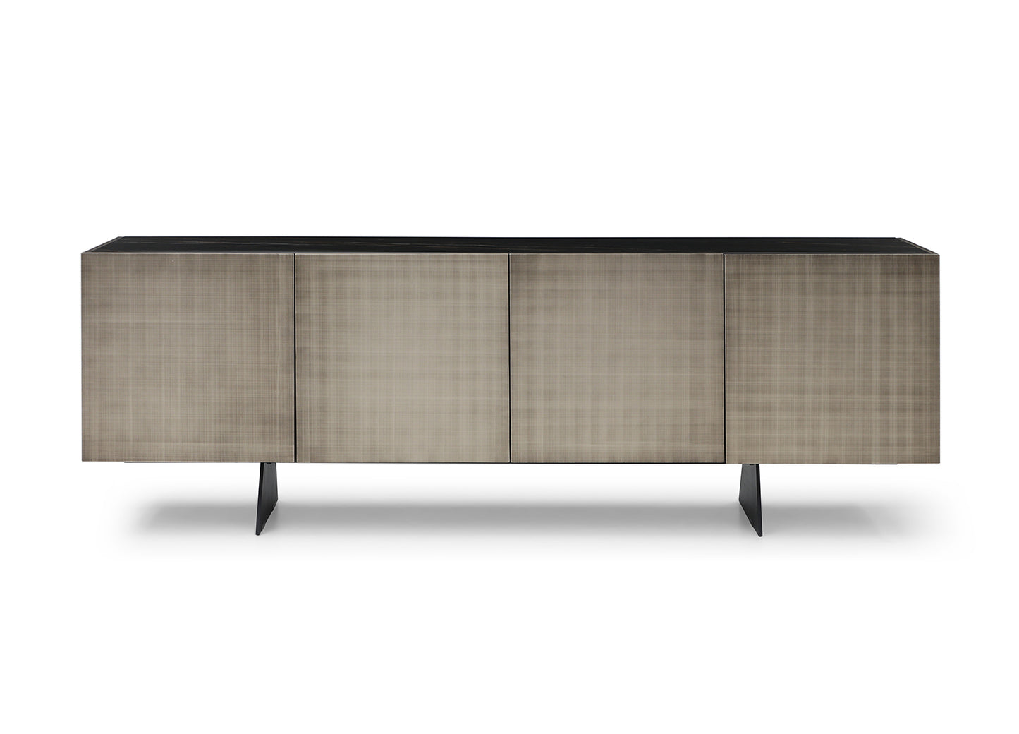 Raul Buffet in Ceramic Top, Brushed Bronze Wood & Black Metal by Whiteline Modern Living