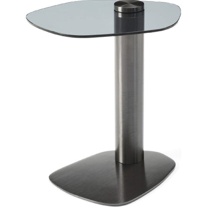 Lexi Side Table in Grey Glass & Brushed Stainless Steel by Whiteline Modern Living